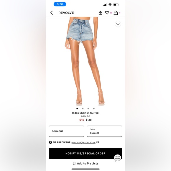 AGOLDE JADEN short in color Surreal - Picture 2 of 4